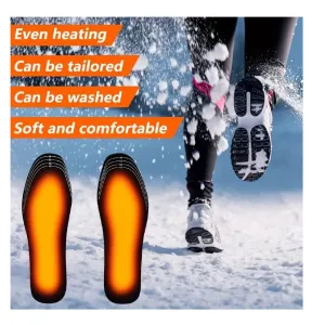 1 Pair USB Heated Shoe Insoles, Electric Foot Warming Pad Feet Warmer Sock Pad Mat Winter Outdoor Sports Heating Insole Winter Warm