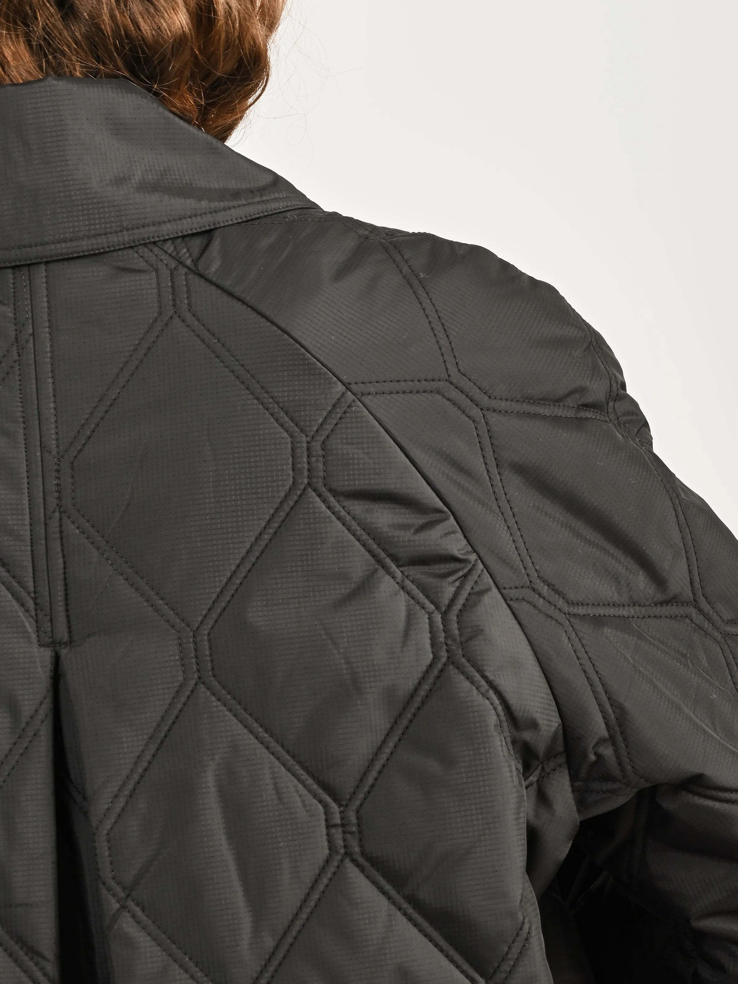 Black Ripstop Quilt Coat