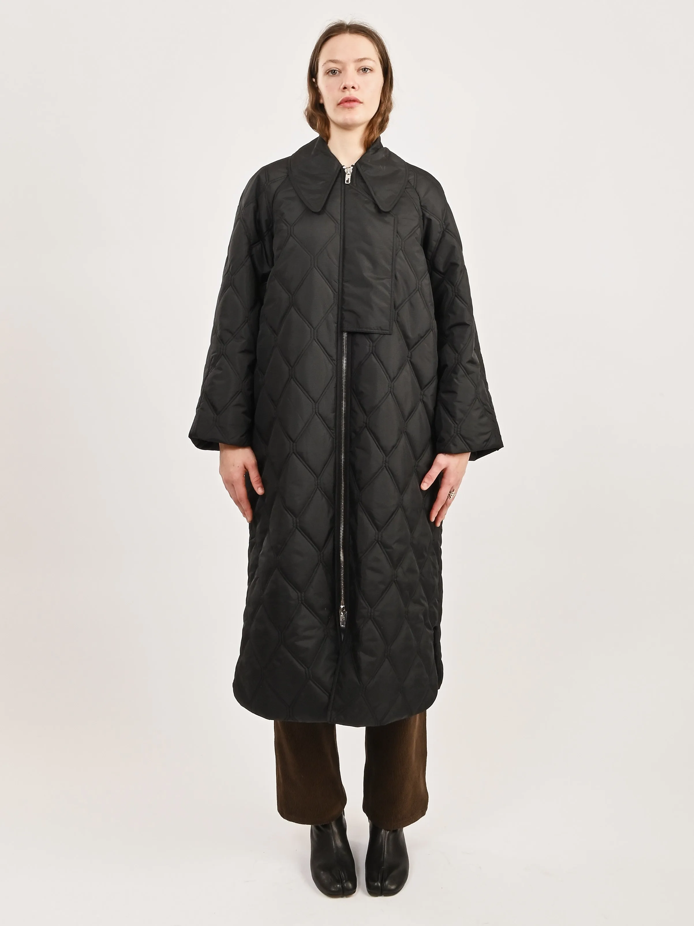 Black Ripstop Quilt Coat