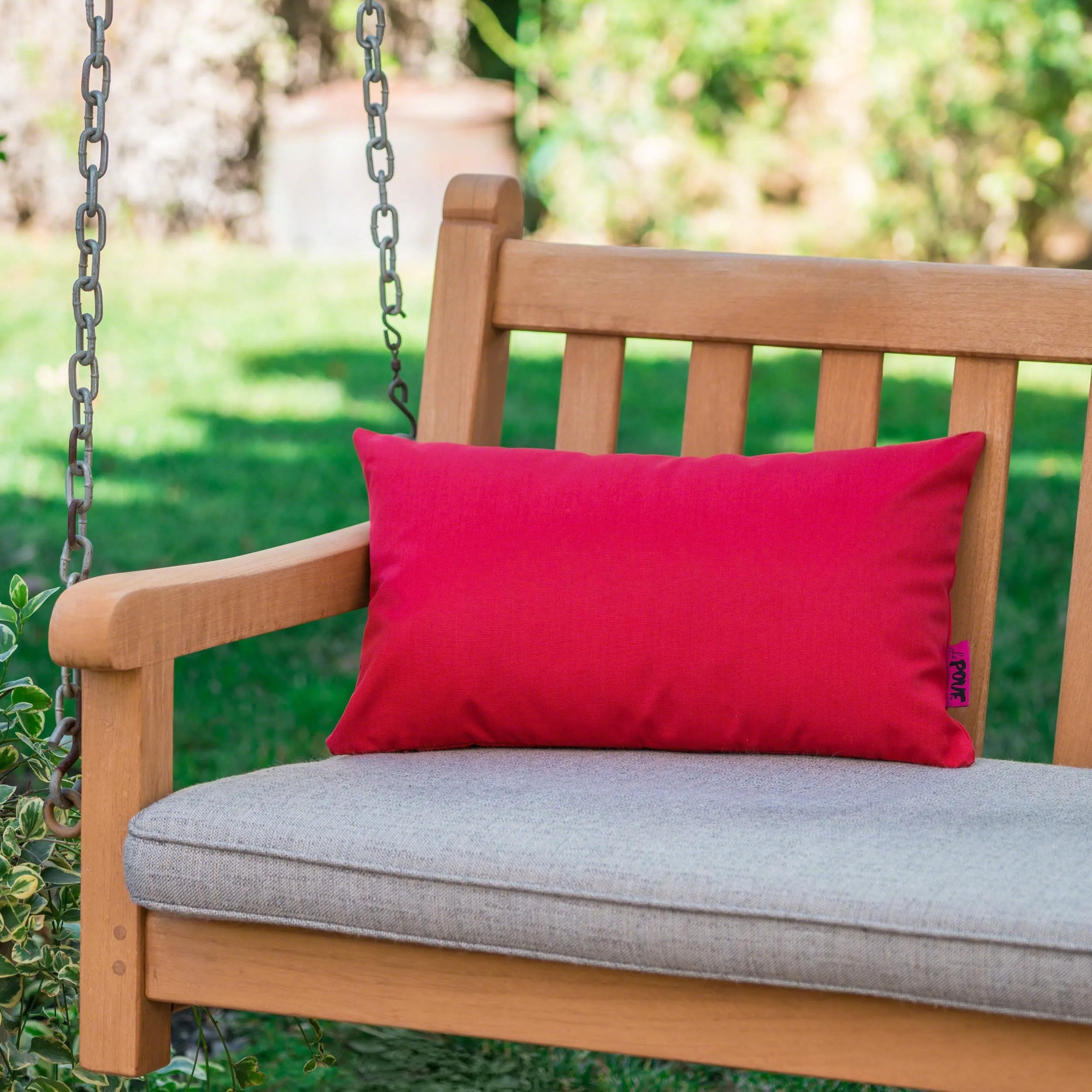 Coronado Outdoor Red Water Resistant Rectangular Throw Pillow