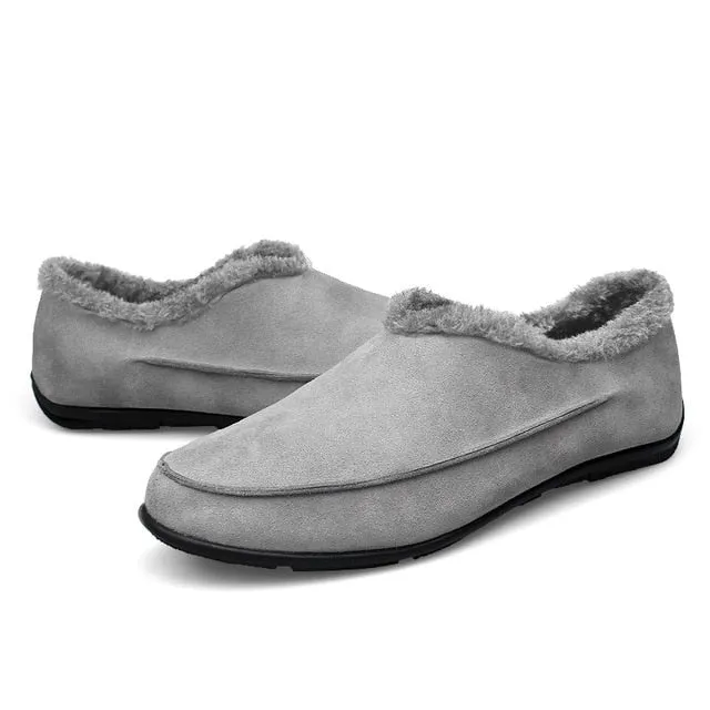 Designer Winter Suede Moccasins Slip On Flat Shoes