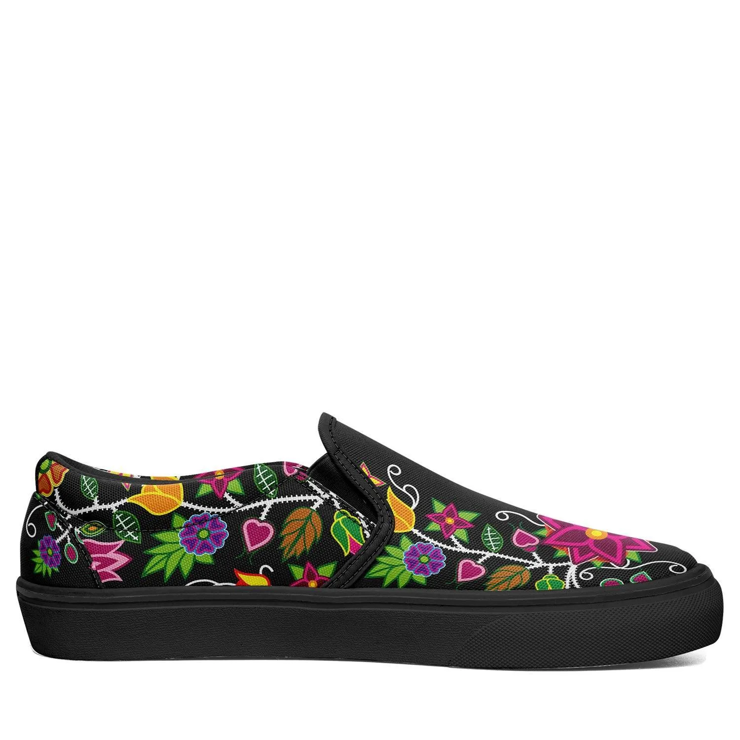 Floral Beadwork Otoyimm Kid's Canvas Slip On Shoes