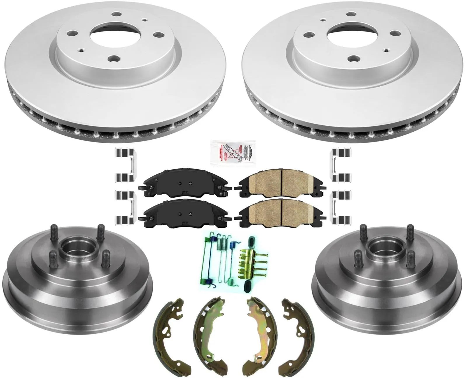 Front Disc Brake Rotors Ceramic Pads Drums and Shoes for Ford Focus 2008 2.0L