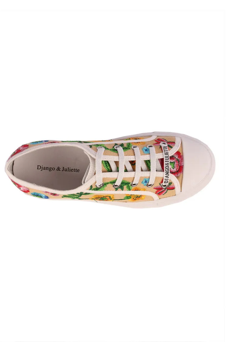 Gando Floral Embroidered Sneakers