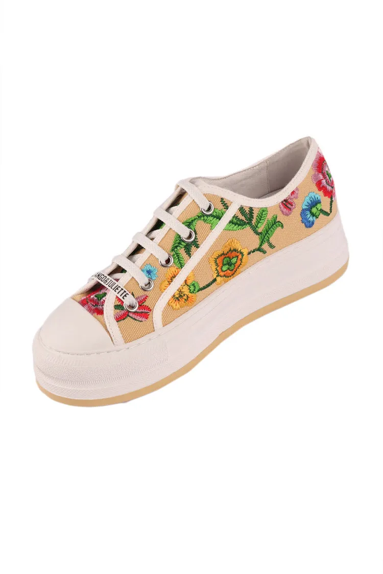 Gando Floral Embroidered Sneakers