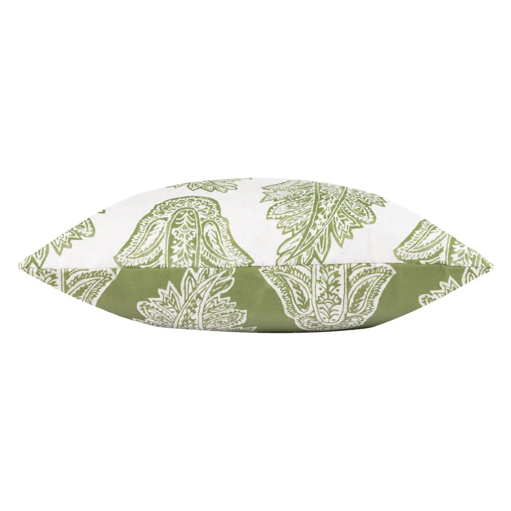 Kalindi Paisley Outdoor Cushion Olive