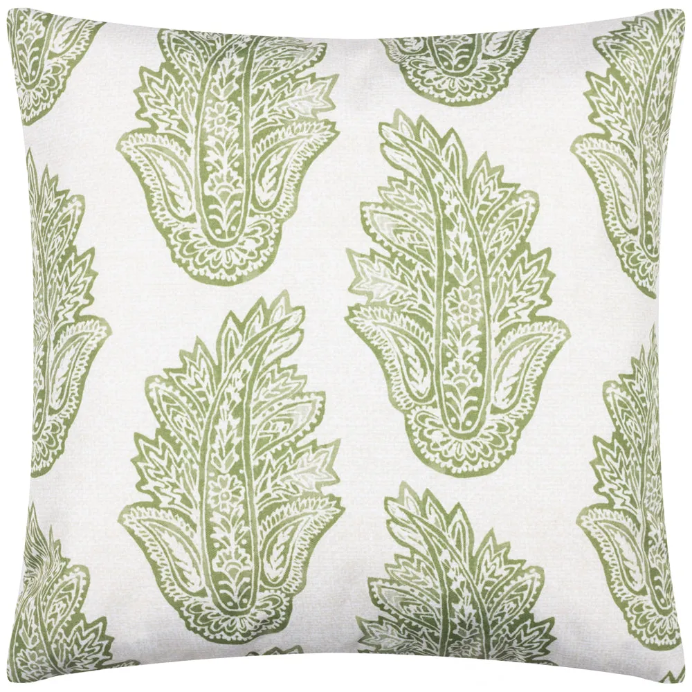 Kalindi Paisley Outdoor Cushion Olive