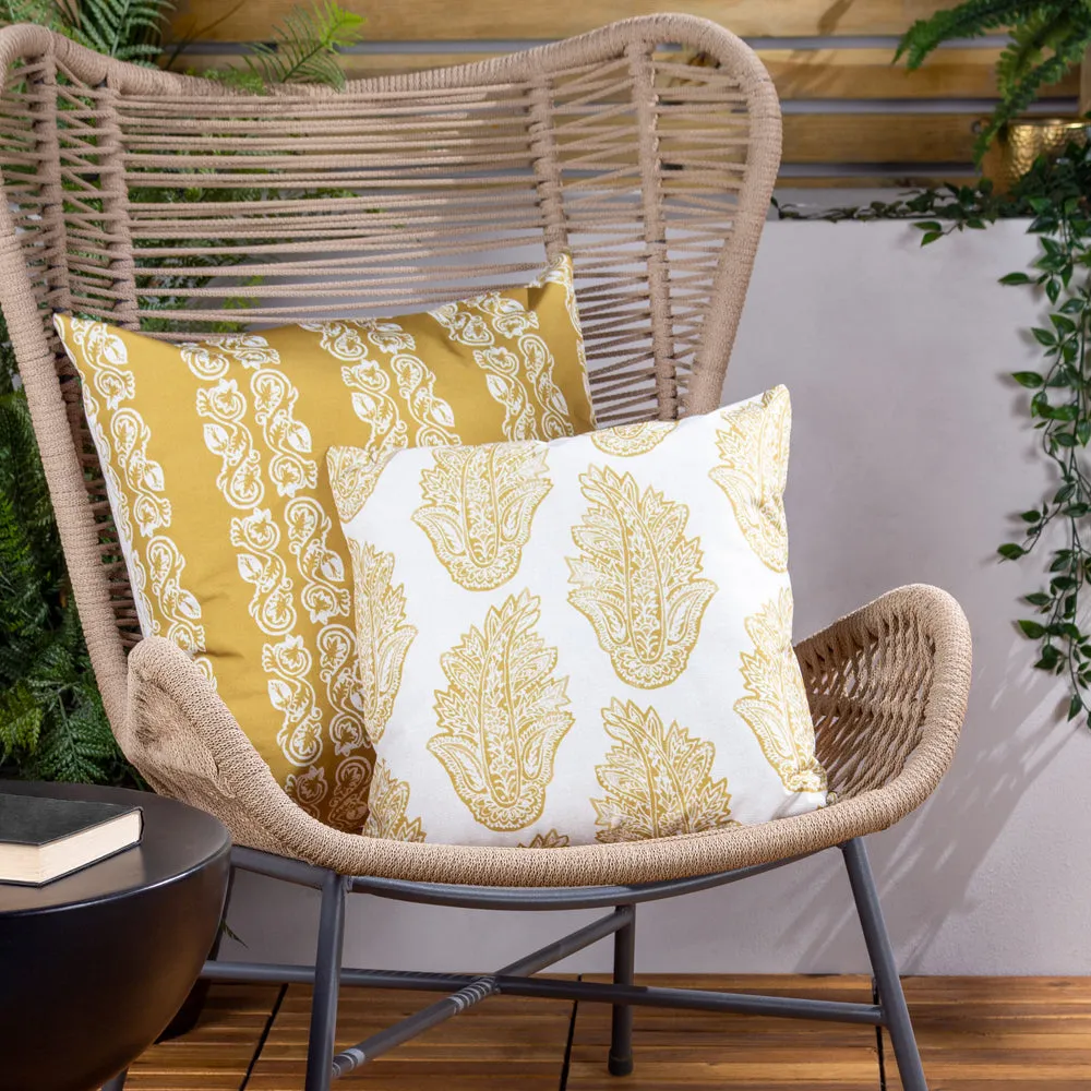 Kalindi Paisley Outdoor Cushion Saffron