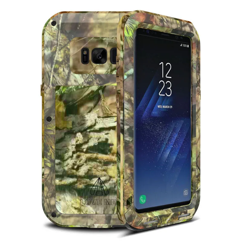 LOVE MEI Powerful Camouflage Shockproof Metal Heavy Duty Case Cover