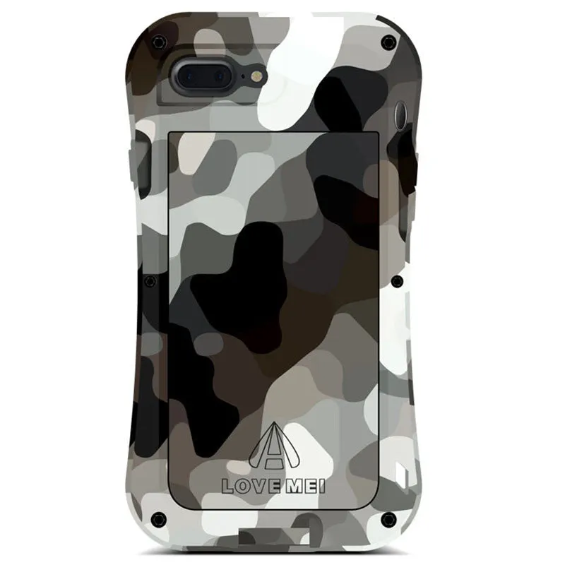 LOVE MEI Powerful Camouflage Shockproof Metal Heavy Duty Case Cover