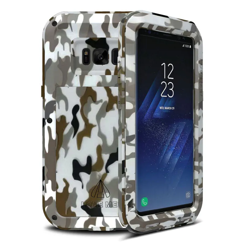 LOVE MEI Powerful Camouflage Shockproof Metal Heavy Duty Case Cover