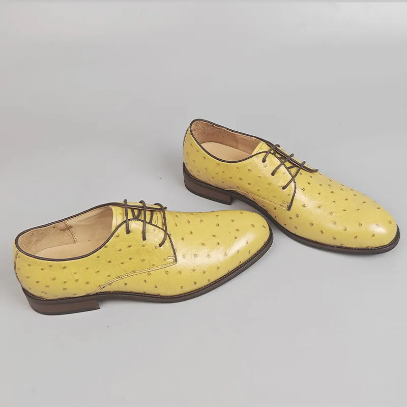 LuxeLeather Exotic Pattern Round Toe Brogue Shoes