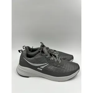 Men's Size 10, Gray Low Top Running Sneakers with White Soles and Running Tread