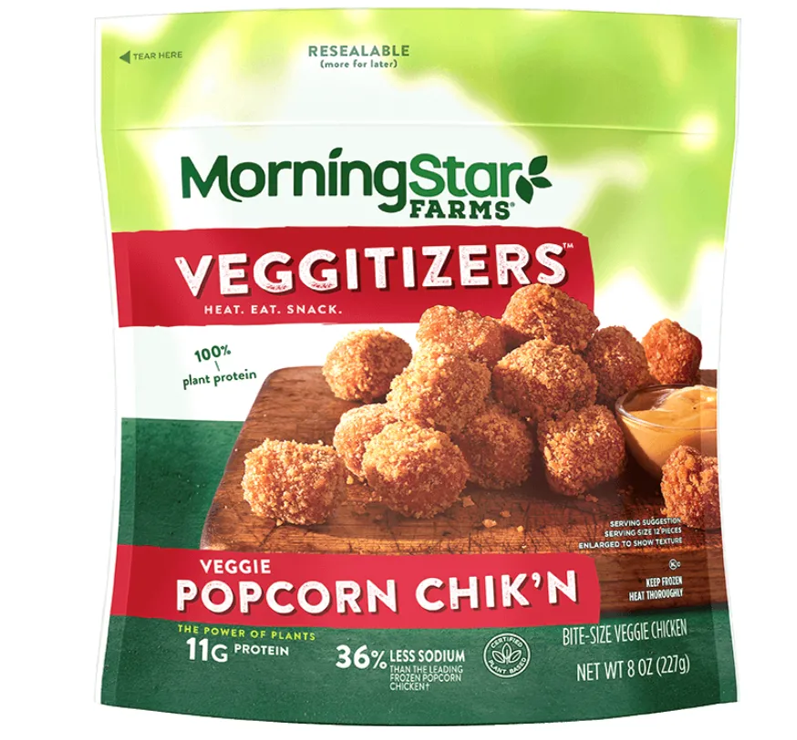 Morning Star Farms Veggie Popcorn Chik'n Frozen 8oz [Click & Collect Only]