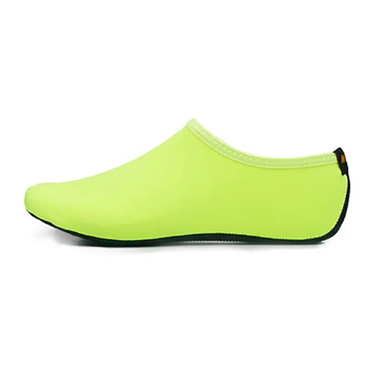 Non-slip Plastic Grain Texture Thick Cloth Sole Solid Color Diving Shoes and Socks, One Pair, Size:L (Fluorescent Green)