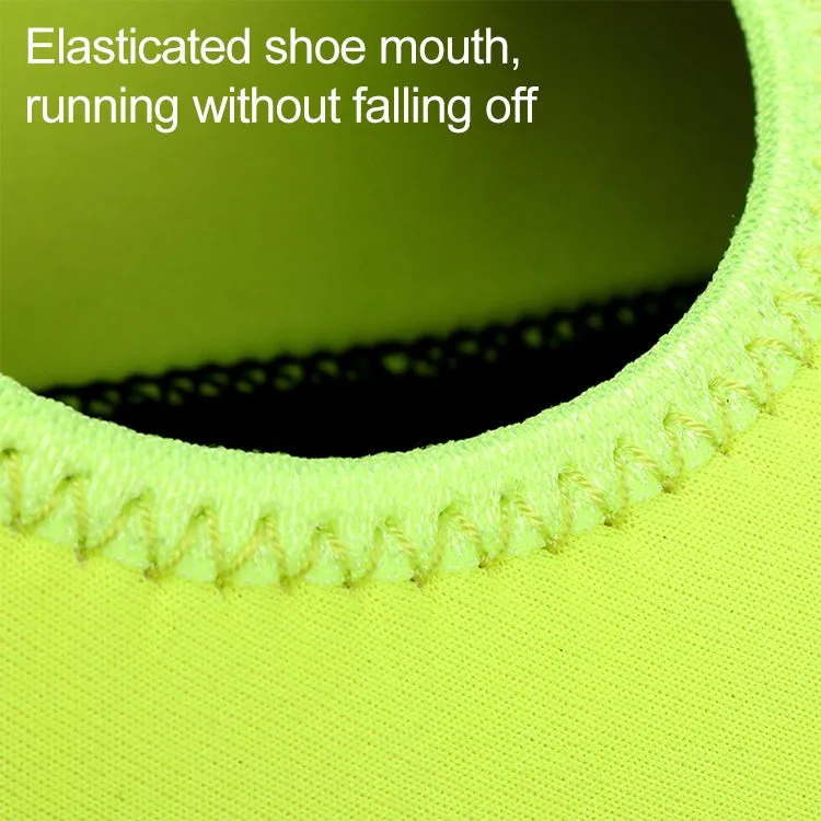 Non-slip Plastic Grain Texture Thick Cloth Sole Solid Color Diving Shoes and Socks, One Pair, Size:L (Fluorescent Green)