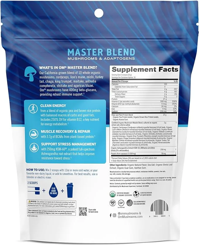 Om Master Blend Plant Protein Vanilla 18.27oz