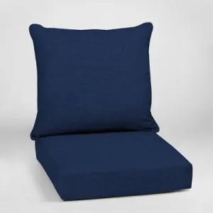 Open Box - Leala Texture Deep Seat Outdoor Cushion Set Sapphire - Arden Selections