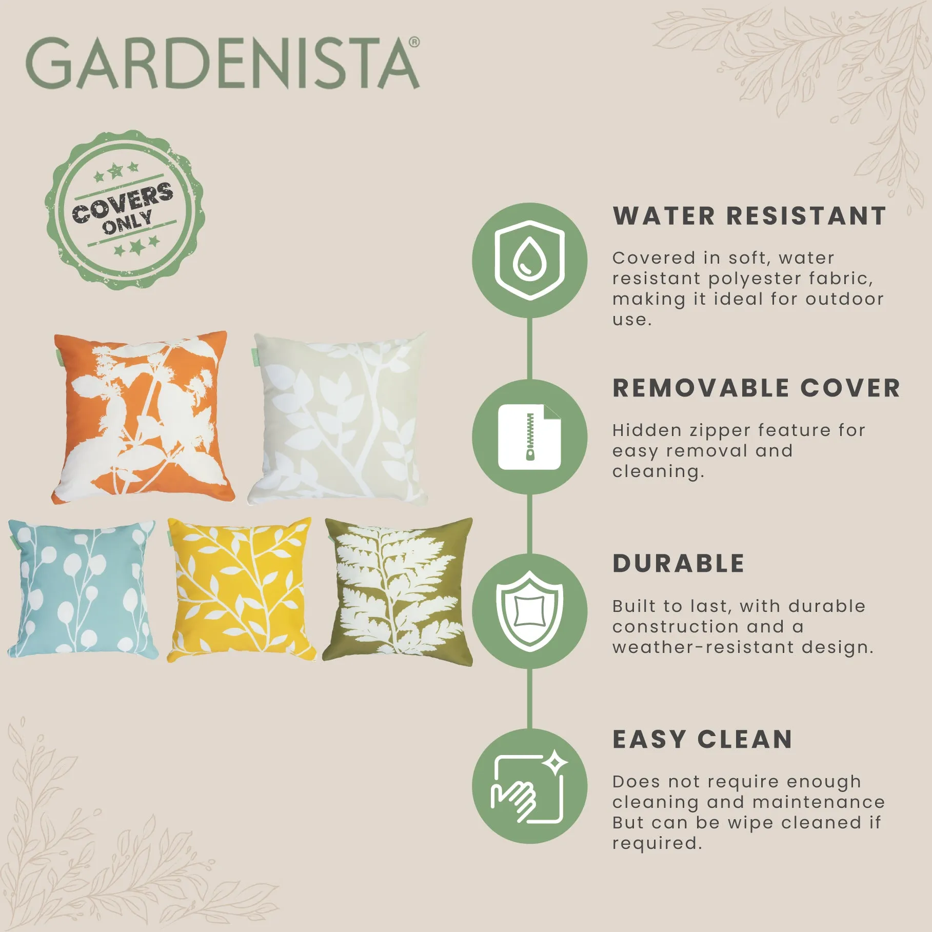 Outdoor Water-Resistant Decorative Cushion Covers