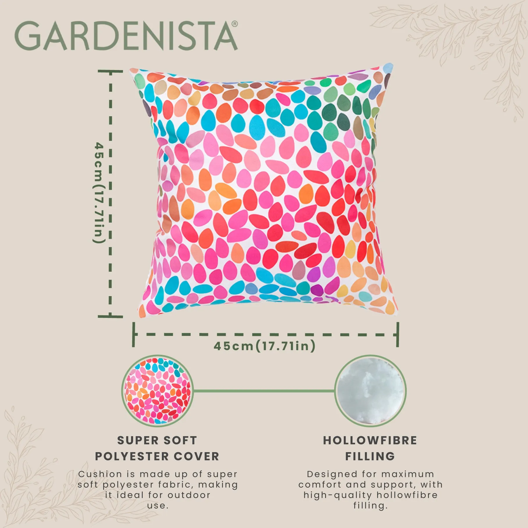 Outdoor Water Resistant Printed Scatter Cushions | Garden Decorative Cushions