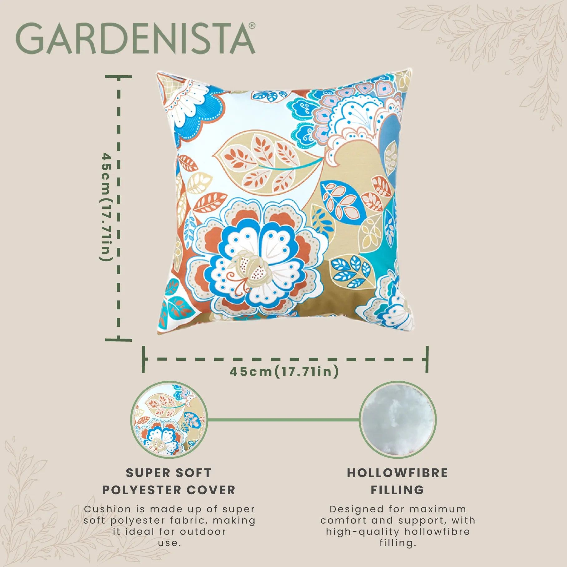 Outdoor Water Resistant Scatter Cushions | Garden Printed Cushions