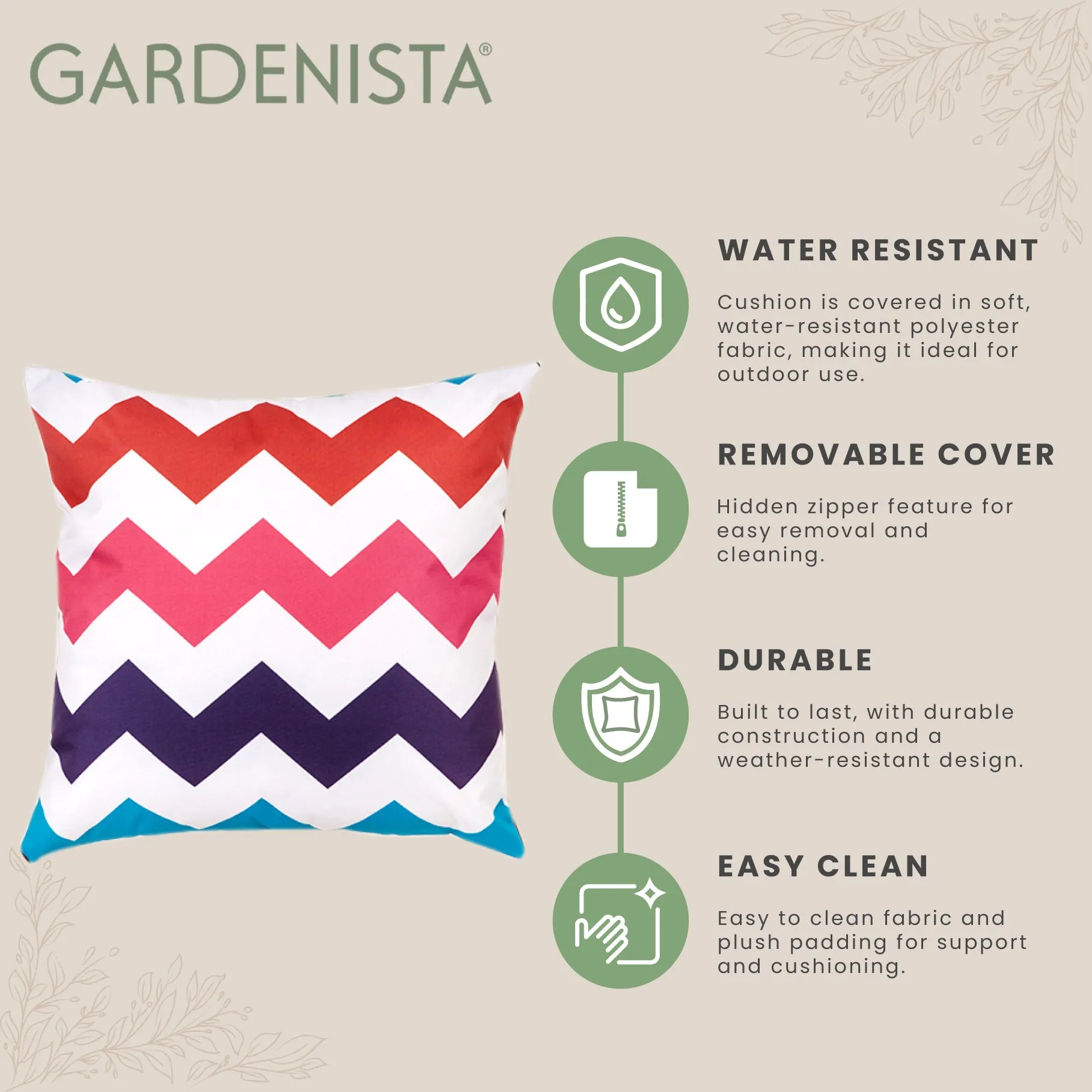 Outdoor Water Resistant Scatter Cushions | Garden Printed Cushions