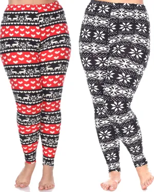 Pack of 2 Printed Leggings | PACK 252 - Red