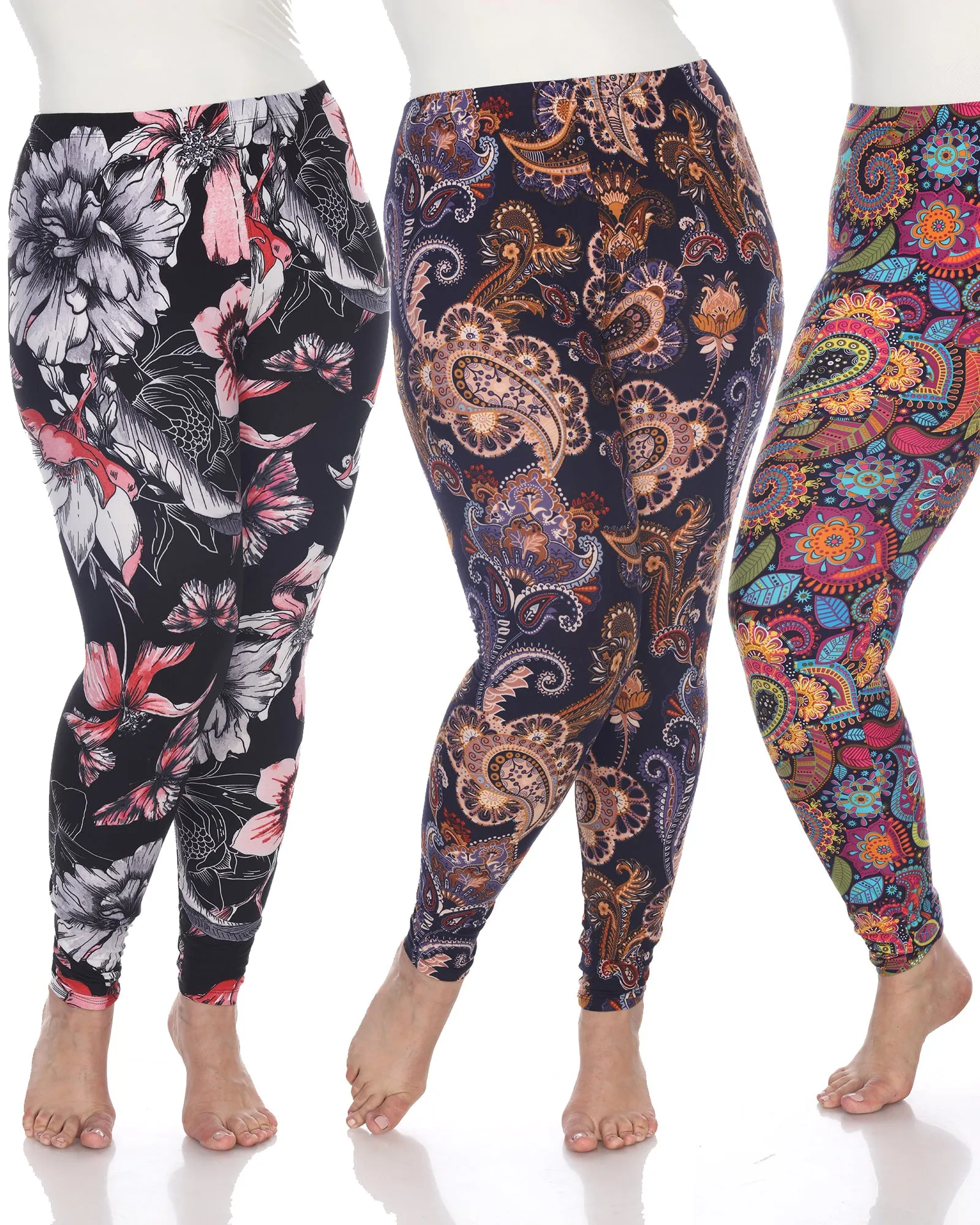 Pack of 3 Printed Leggings | PACK 171 - Purple