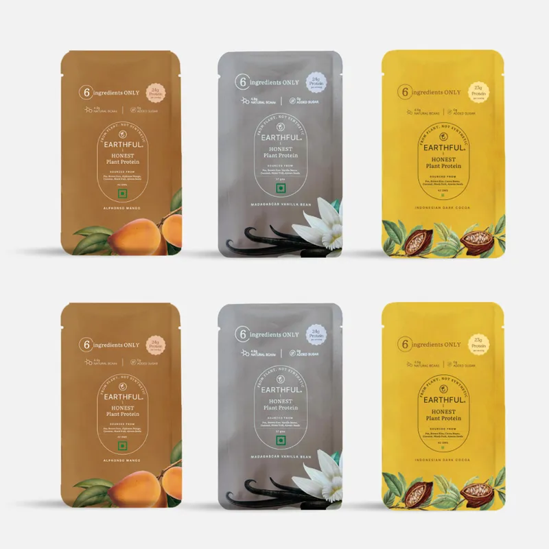 Plant Protein Powder Assorted Pack | Daily Use Sachet | Pack Of 6