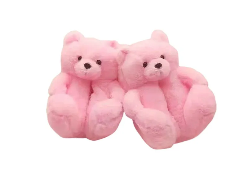 Plush Teddy Bear Couple Slippers