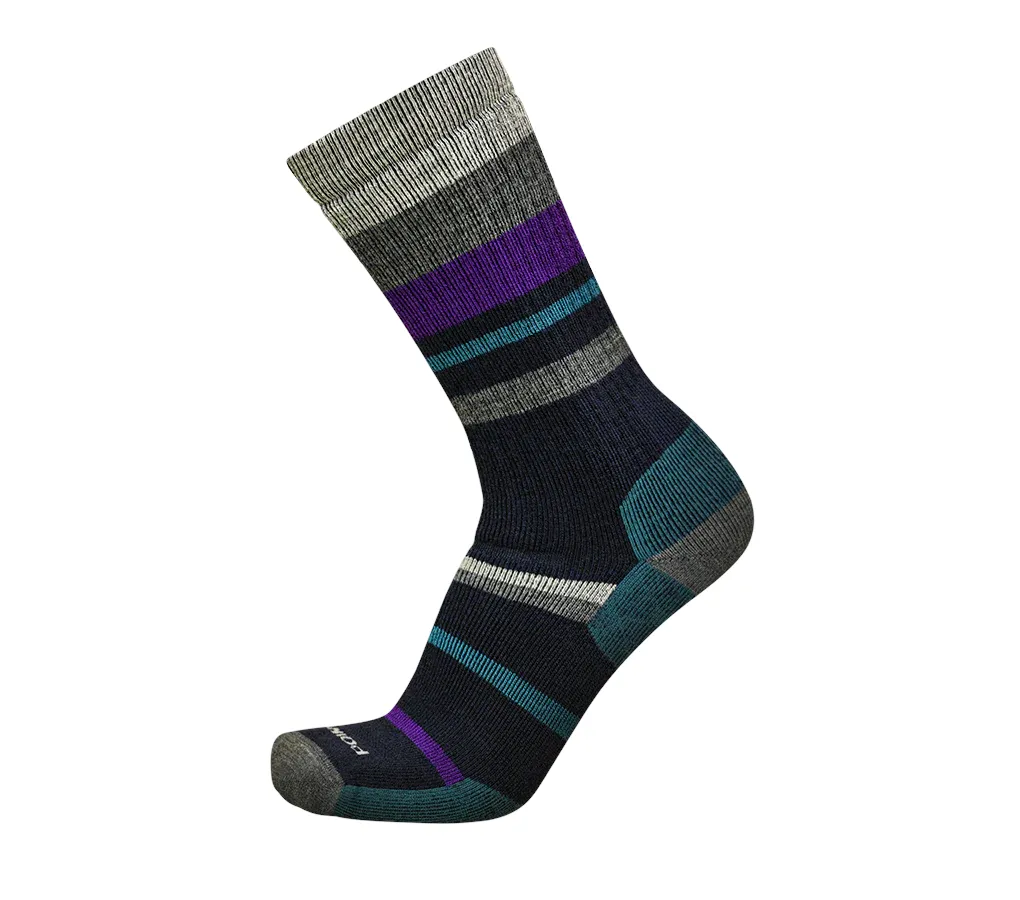 Point6 Merino Hiking Mixed Stripe Medium Crew Socks