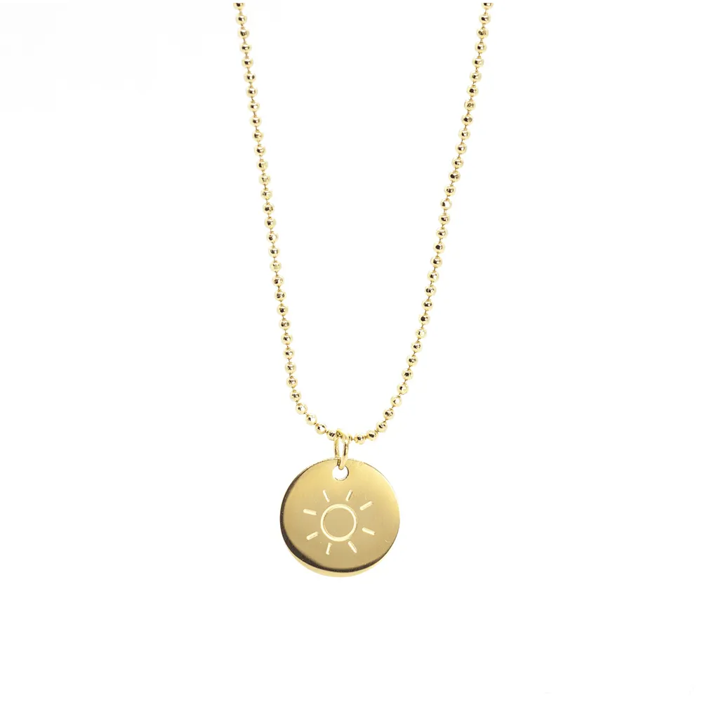 Salty Cali Lil' Tokens 18k Gold Sun Necklace - Water Resistant