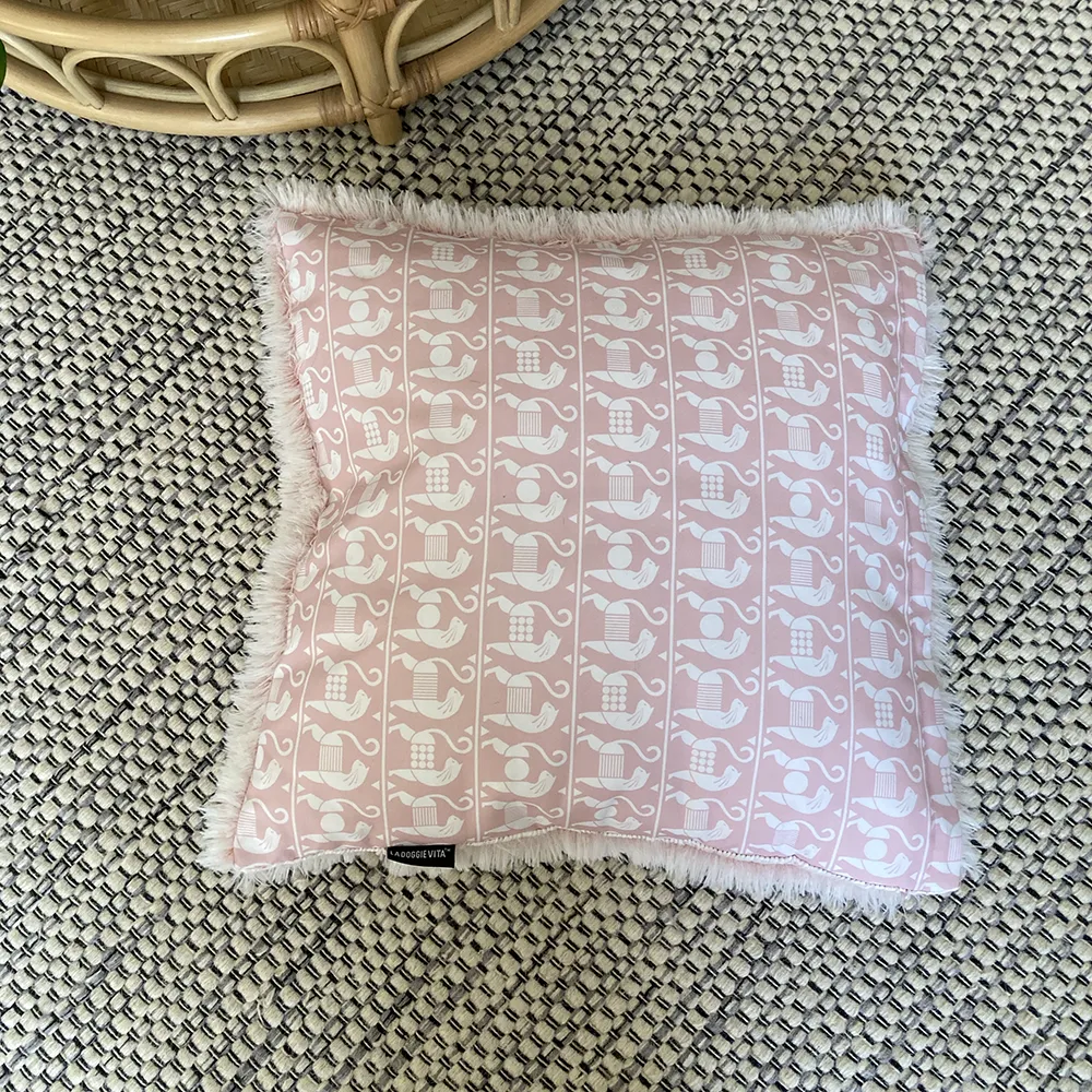 SAMPLE SALE: Intrepid Pink Cat Pillow