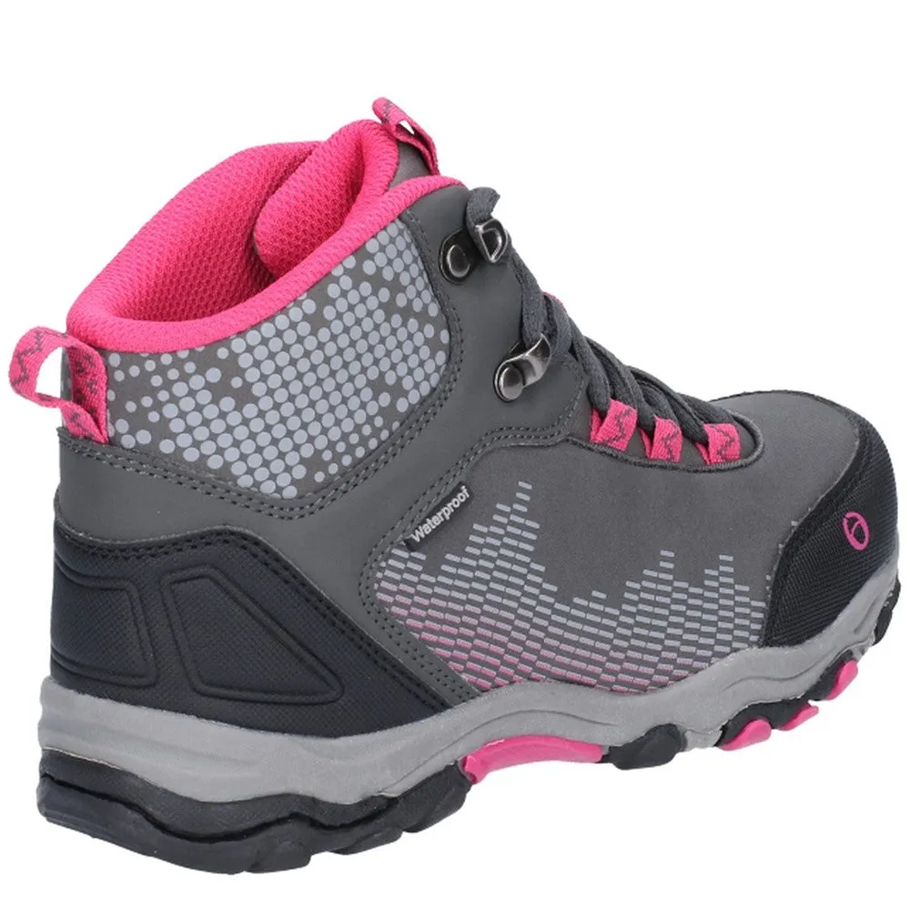 Senior Ducklington Hiking Waterproof Boots Grey/Pink