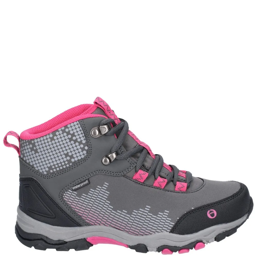 Senior Ducklington Hiking Waterproof Boots Grey/Pink