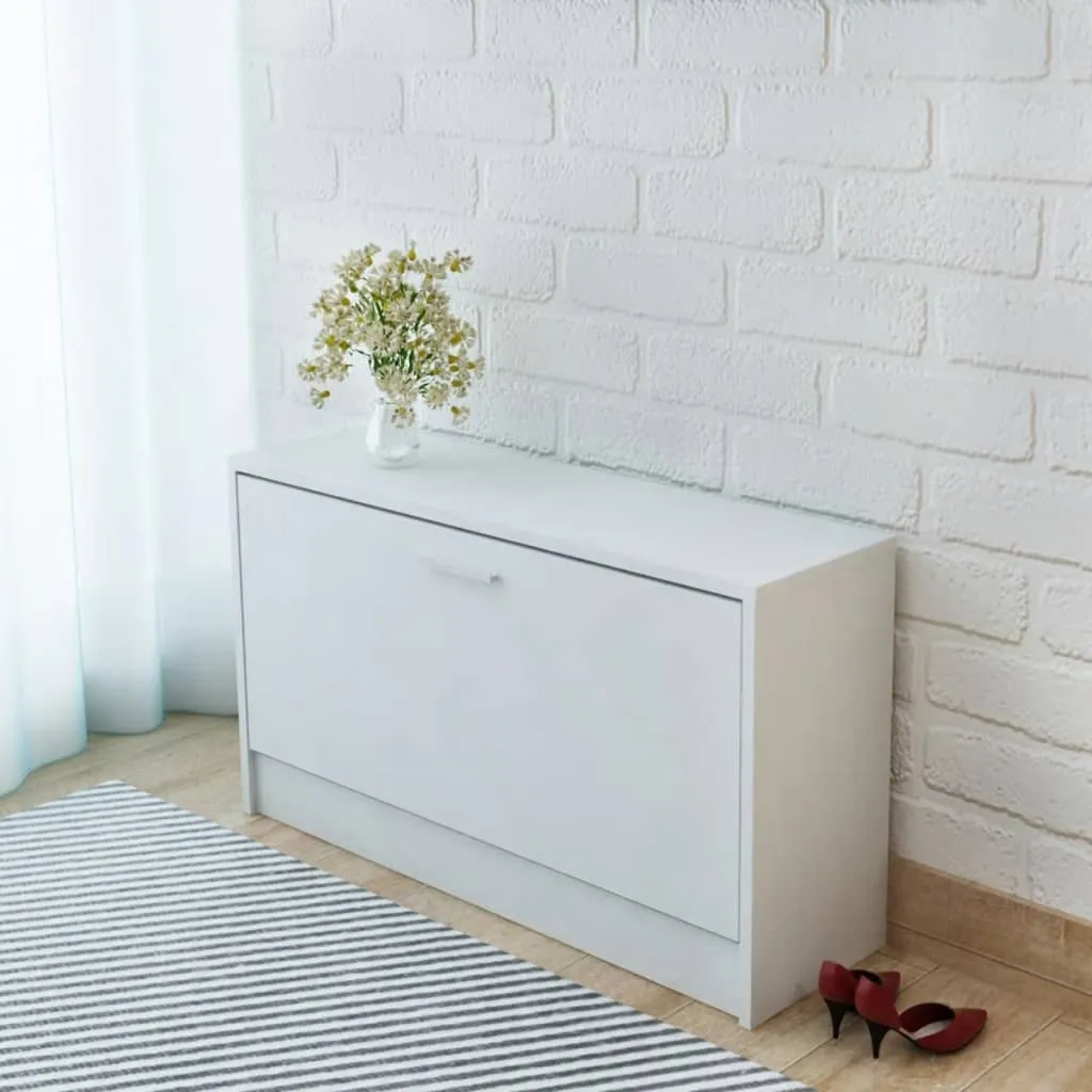 Shoe Storage Bench White 80x24x45 cm