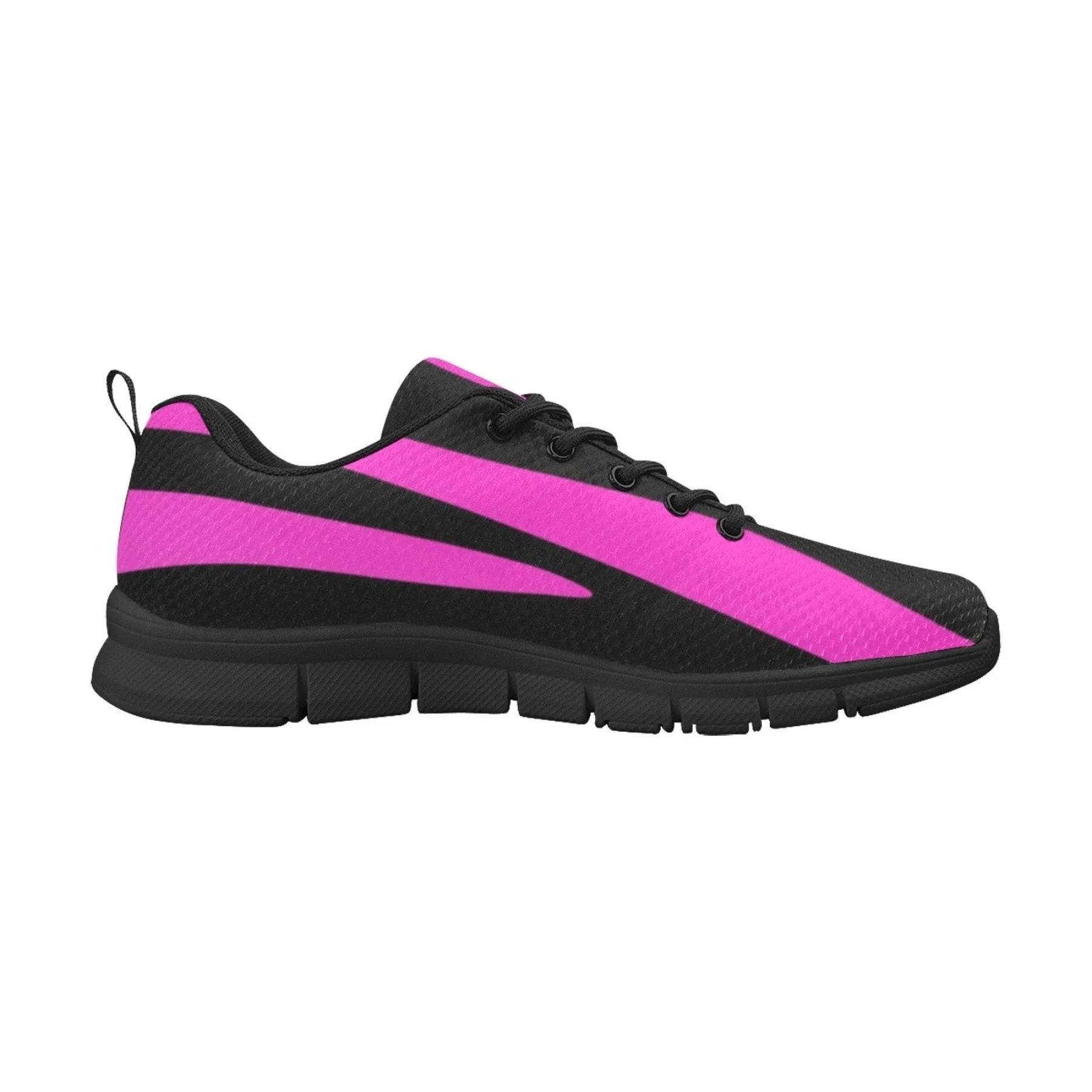 Sneakers For Women, Black And Purple Stripe - Running Shoes