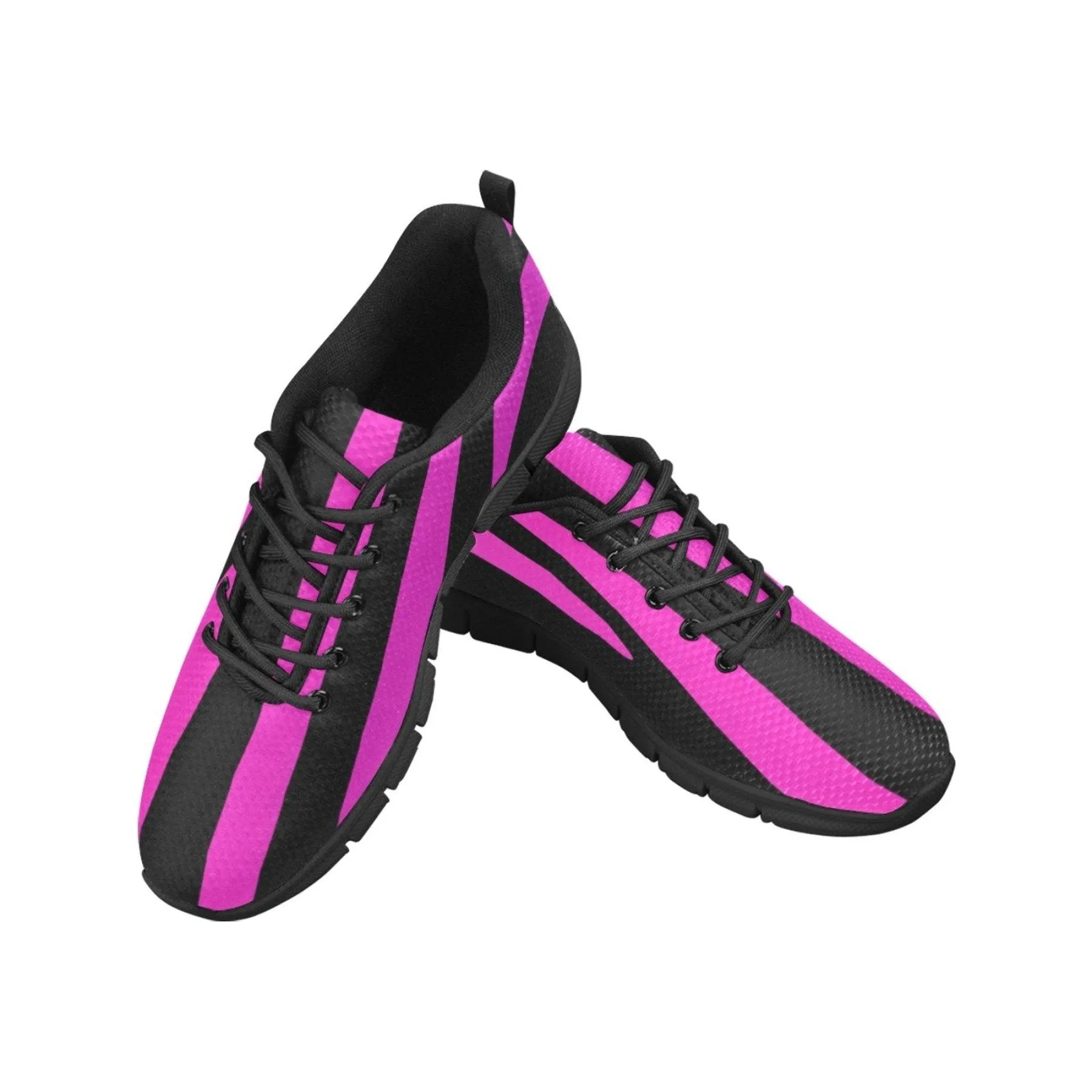 Sneakers For Women, Black And Purple Stripe - Running Shoes