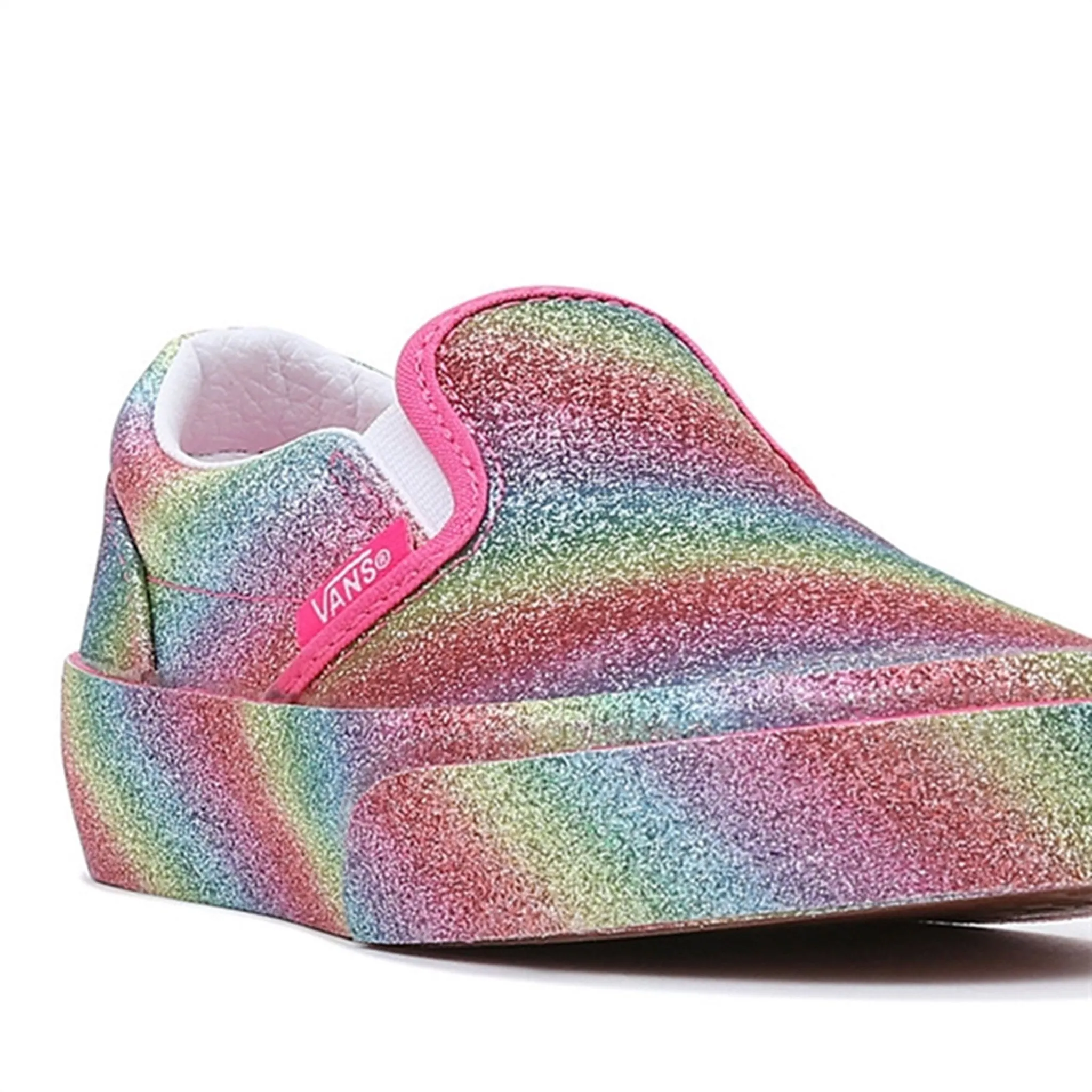 VANS UY Classic Slip-On Sneakers Glitter Rainglow Rainbow