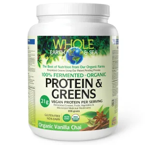 Whole Earth & Sea Fermented Organic Protein & Greens - Vanilla Chai 656g