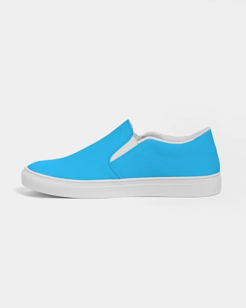 Women's Sneakers / Vibrant Blue Low Top Slip-on Canvas Sports Shoes