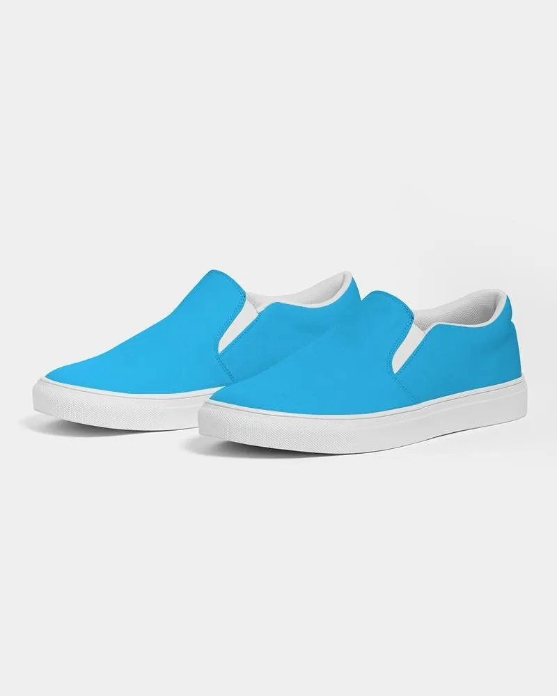 Women's Sneakers / Vibrant Blue Low Top Slip-on Canvas Sports Shoes