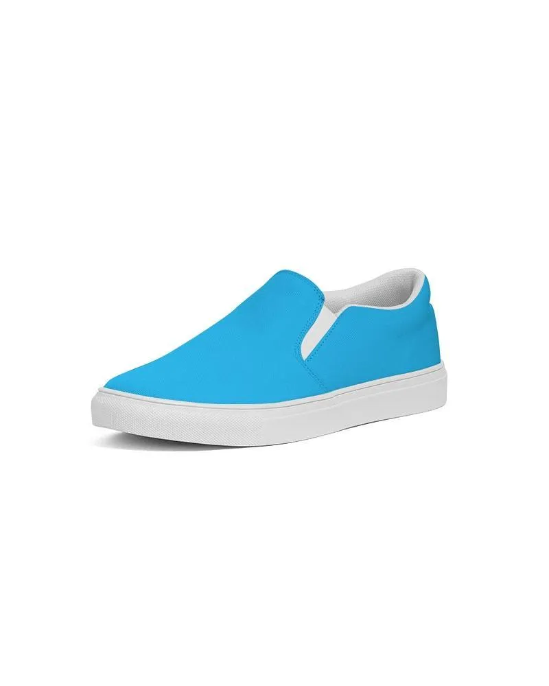 Women's Sneakers / Vibrant Blue Low Top Slip-on Canvas Sports Shoes