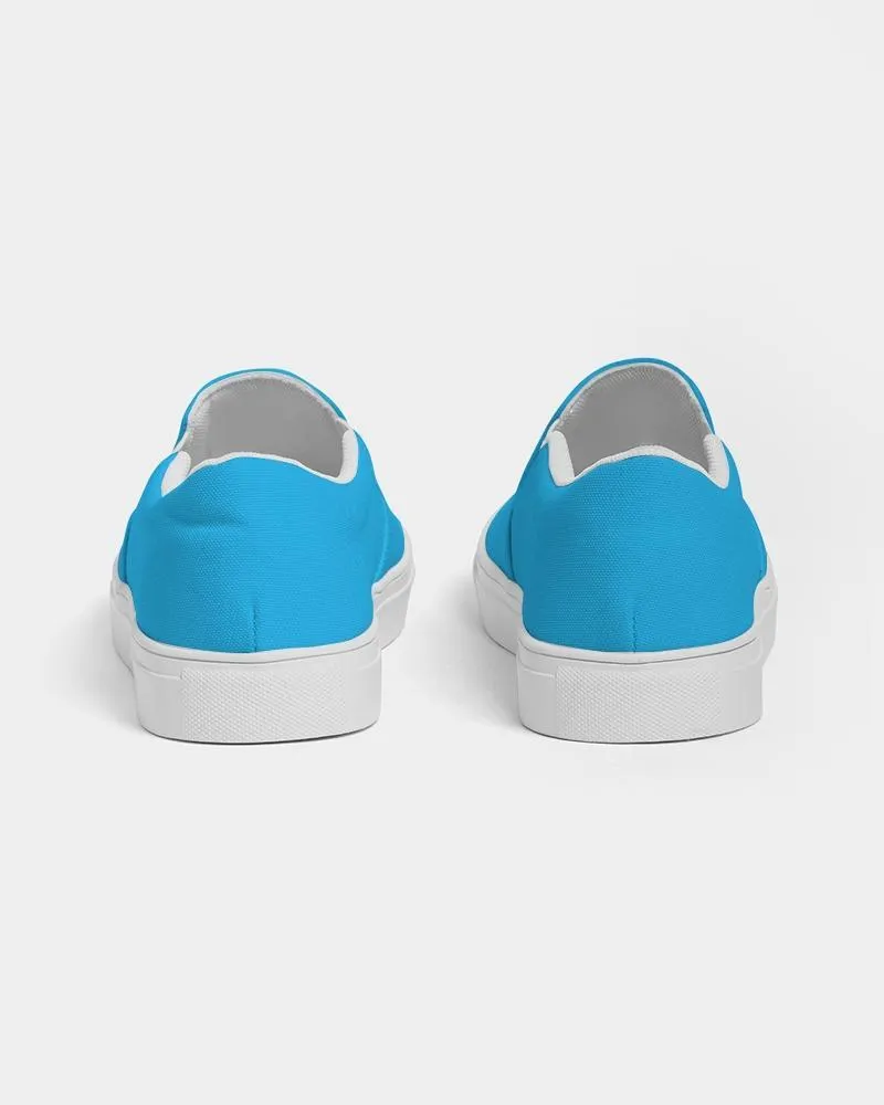 Women's Sneakers / Vibrant Blue Low Top Slip-on Canvas Sports Shoes