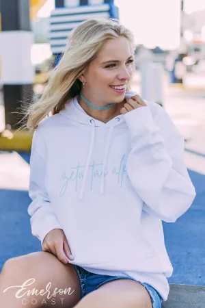 Zeta Tau Alpha Script White Hoodie